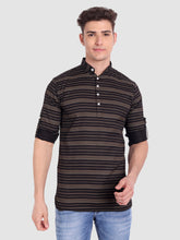 Mens Three Strip Full Sleeve Kurta